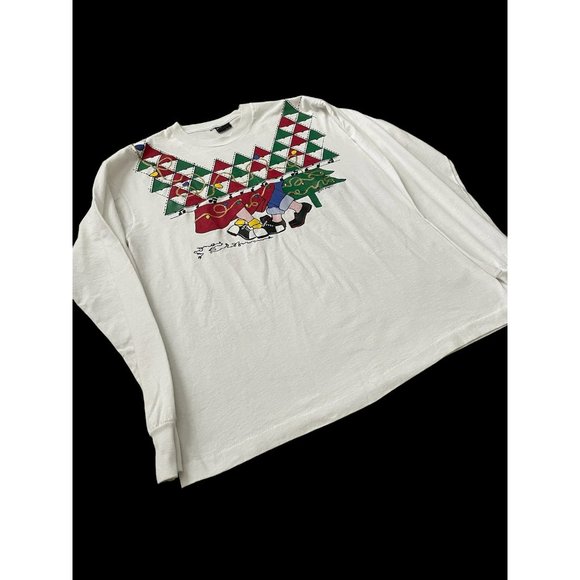 VINTAGE Christmas 1992‎ Long Sleeve Shirt Single Stitch Made in USA Size XL - Picture 1 of 6